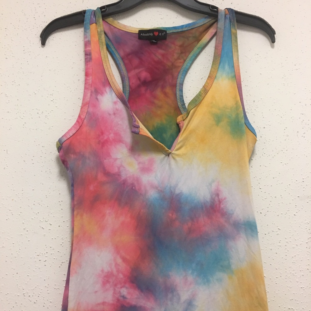 Absolutely it !! Multicolored U Neck Dress Womens Size M